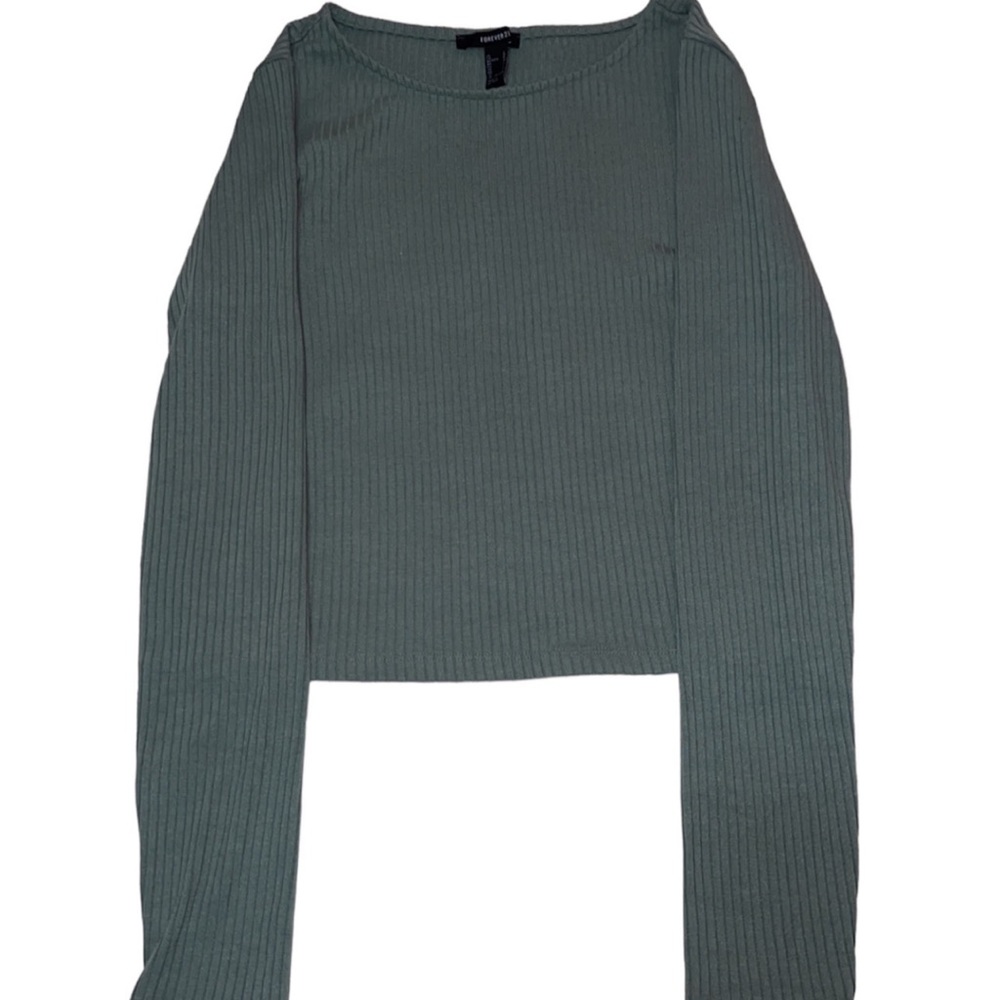 • basic long sleeve 💎 • forever 21 • size: large •dark green color :)